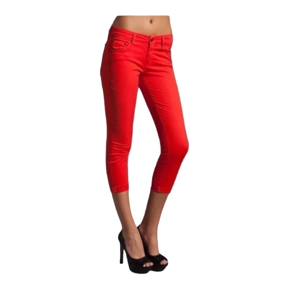Mother The Looker Crop in Bonfire Cruel Summer Twill